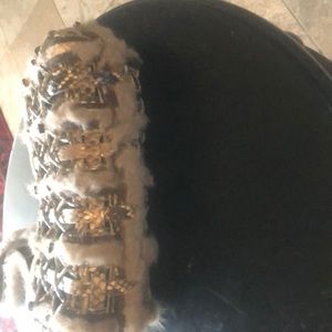 Nancy Gonzales fur and croco leather bag